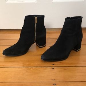 Calvin Klein Black Suede Booties 7.5